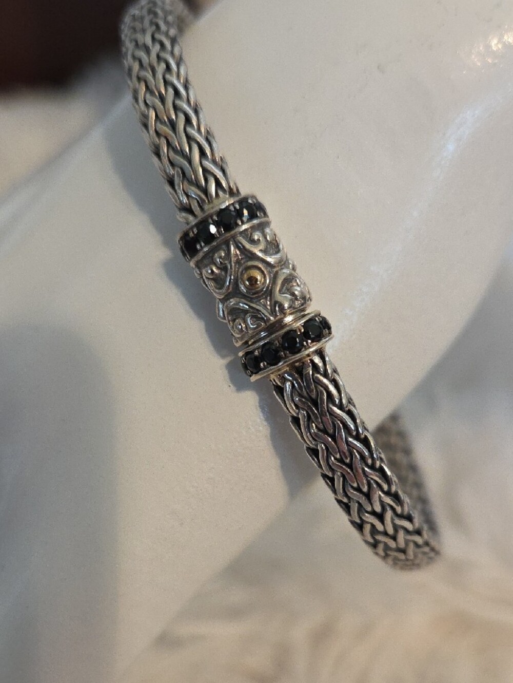 Robert Manse Bali Designs Sterling & 18K Gold Accent Chain Bracelet NIB - Picture 4 of 11
